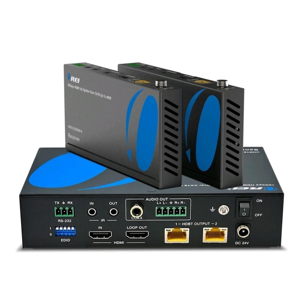OREI 4K UltraHD 1x2 HDMI Extender‎ Splitter  Up To 400 (UHD12-EXB400-K)